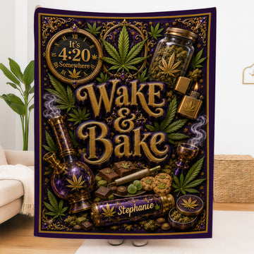 Wake & Bake - Personalized Blanket-Myprintsy