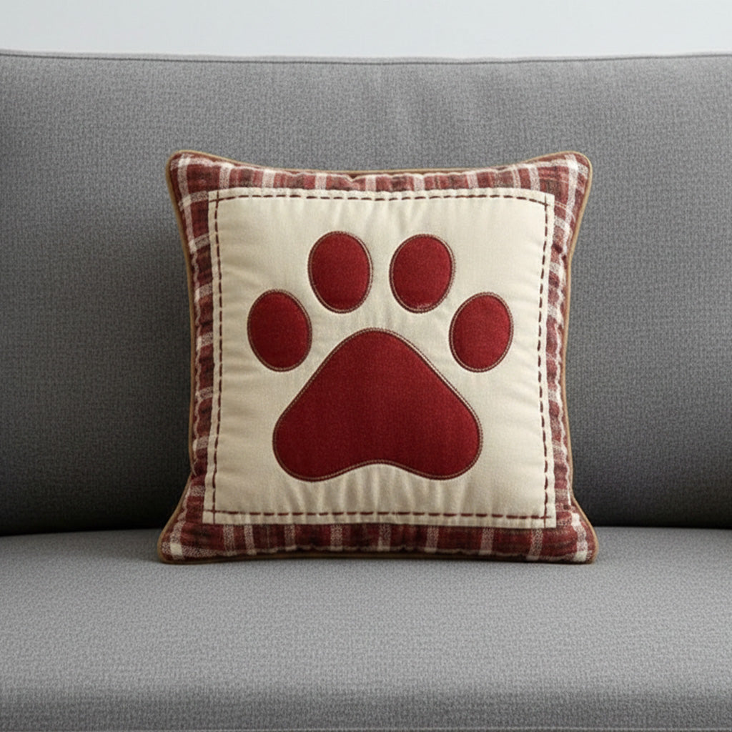 Warm Cabin Love Paw Quilted Pillow Case VTQ-Myprintsy
