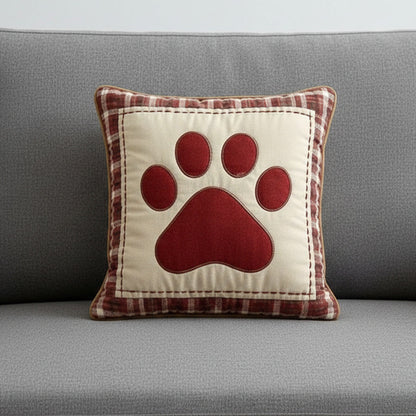 Warm Cabin Love Paw Quilted Pillow Case VTQ-Myprintsy