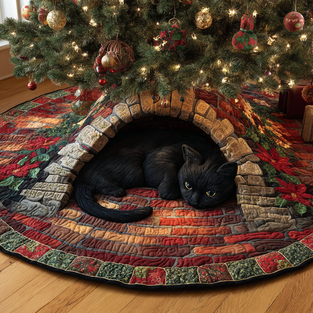 Warm Tunnel Haven Christmas Quilted Tree Skirt-Myprintsy