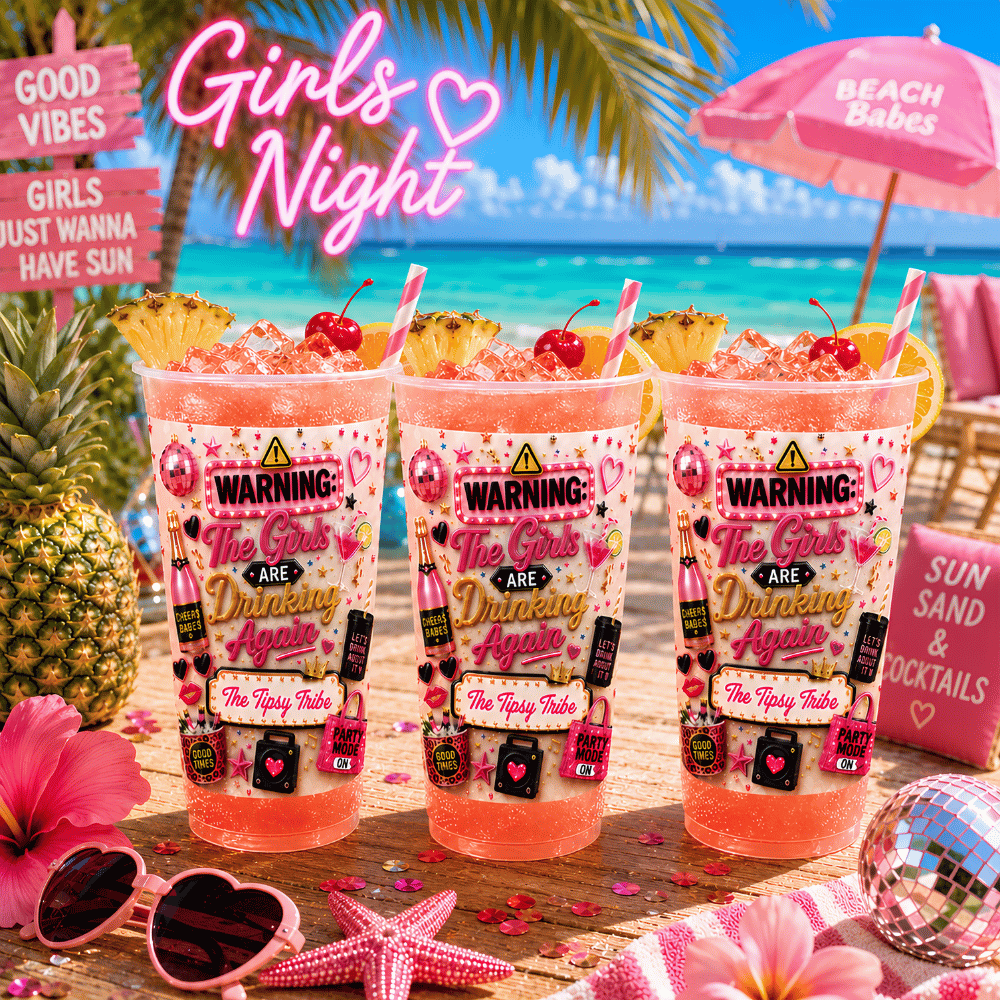 Warning The Girls Are Drink Again - Personalized Plastic Cup-Myprintsy