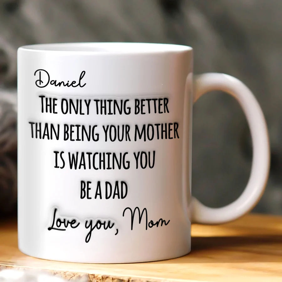 Watching My Son - Personalized Ceramic Coffee Mug-Myprintsy