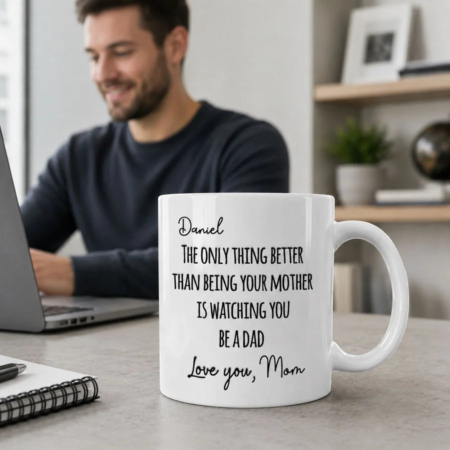 Watching My Son - Personalized Ceramic Coffee Mug-Myprintsy