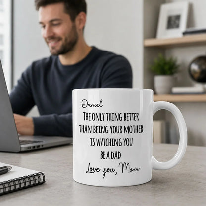 Watching My Son - Personalized Ceramic Coffee Mug-Myprintsy