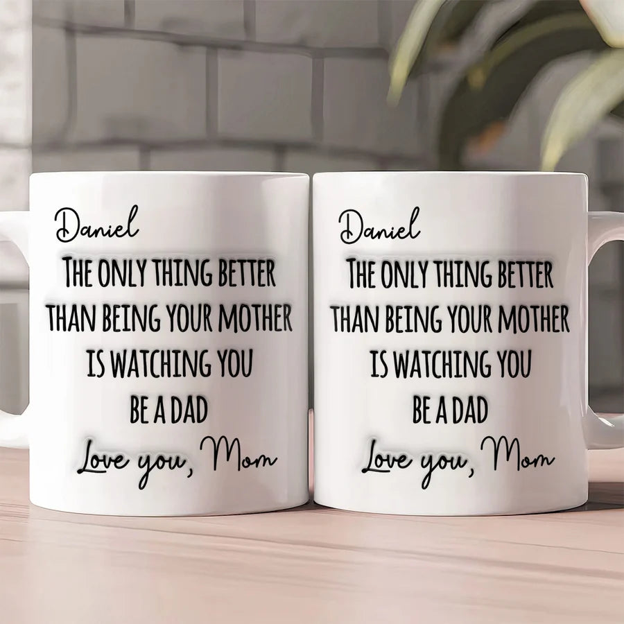 Watching My Son - Personalized Ceramic Coffee Mug-Myprintsy