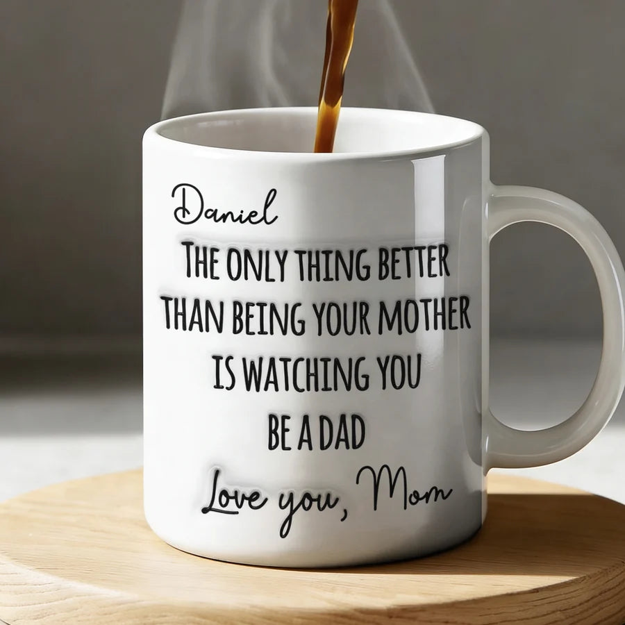 Watching My Son - Personalized Ceramic Coffee Mug-Myprintsy