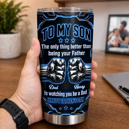 Watching You Grow Brings Me Joy - Personalized Tumbler - Father's Day Birthday Gifts For Son-Myprintsy
