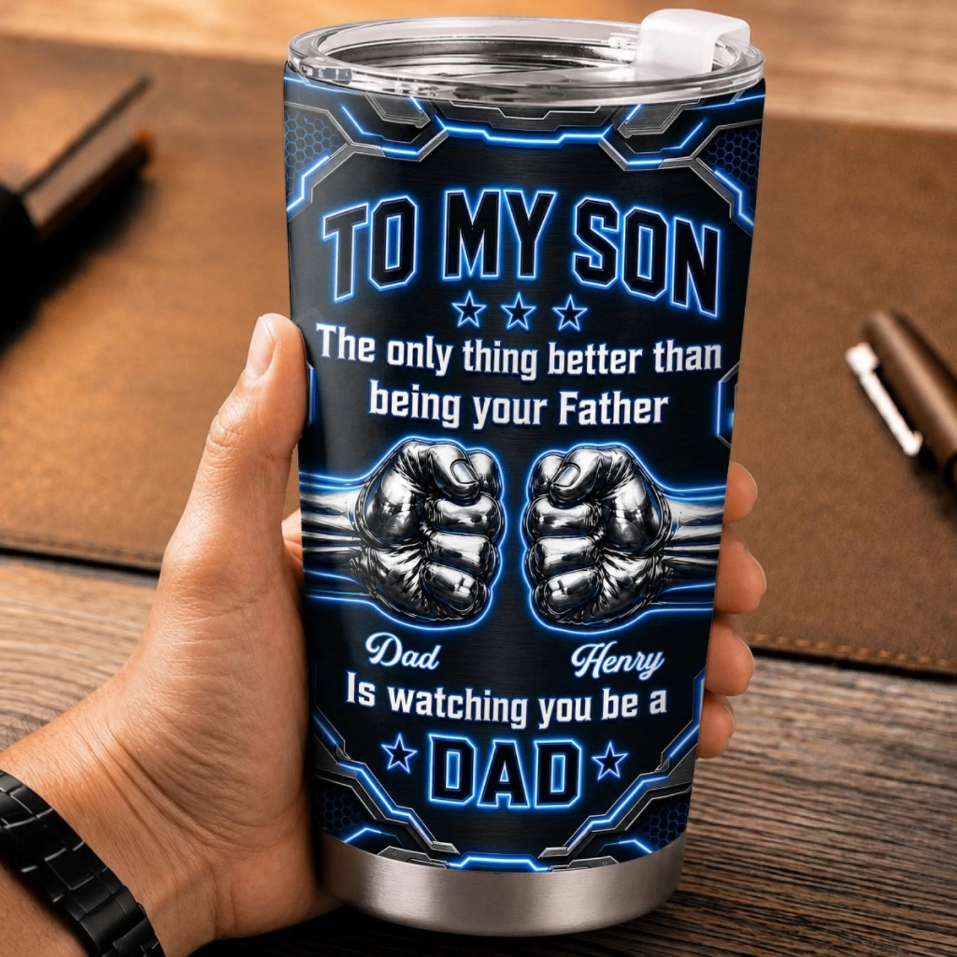 Watching You Grow Brings Me Joy - Personalized Tumbler - Father's Day Birthday Gifts For Son-Myprintsy