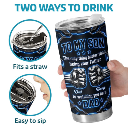 Watching You Grow Brings Me Joy - Personalized Tumbler - Father's Day Birthday Gifts For Son-Myprintsy