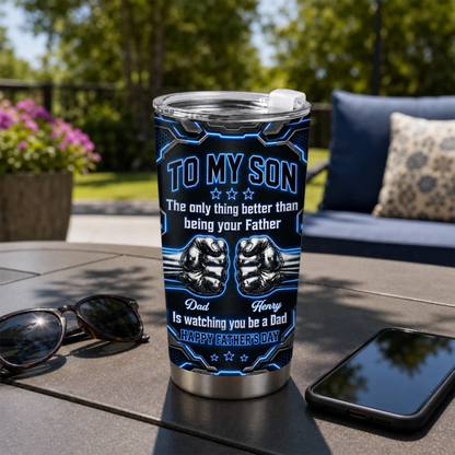 Watching You Grow Brings Me Joy - Personalized Tumbler - Father's Day Birthday Gifts For Son-Myprintsy