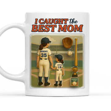We Caught The Best Mom Baseball - Personalized Coffee Mug-Myprintsy