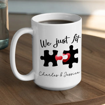 We Just Fit - Personalized Coffee Mug-Myprintsy
