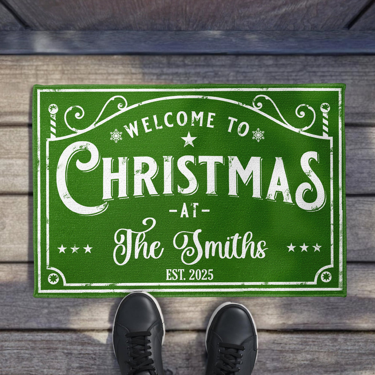 Welcome To Christmas At - Personalized Doormat - Gift For Family and Homeowners-Myprintsy