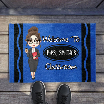 Welcome To Mrs. Smith's Classroom - Personalized Doormat - Gift For Teachers-Myprintsy