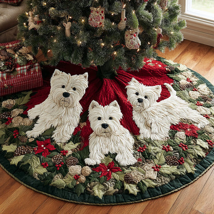West Highland Terrier Christmas Quilted Tree Skirt VT-Myprintsy