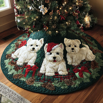 West Highland Terrier Christmas Quilted Tree Skirt VT-Myprintsy