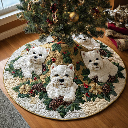 West Highland Terrier Christmas Quilted Tree Skirt VT-Myprintsy