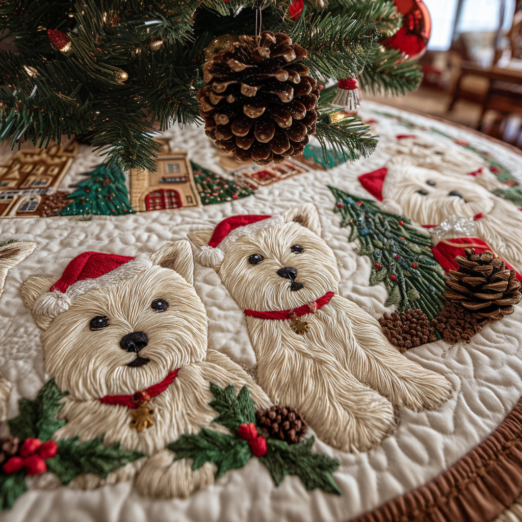 West Highland Terrier Christmas Quilted Tree Skirt VT-Myprintsy