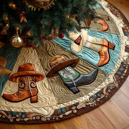 Western Charm Christmas Quilted Tree Skirt-Myprintsy