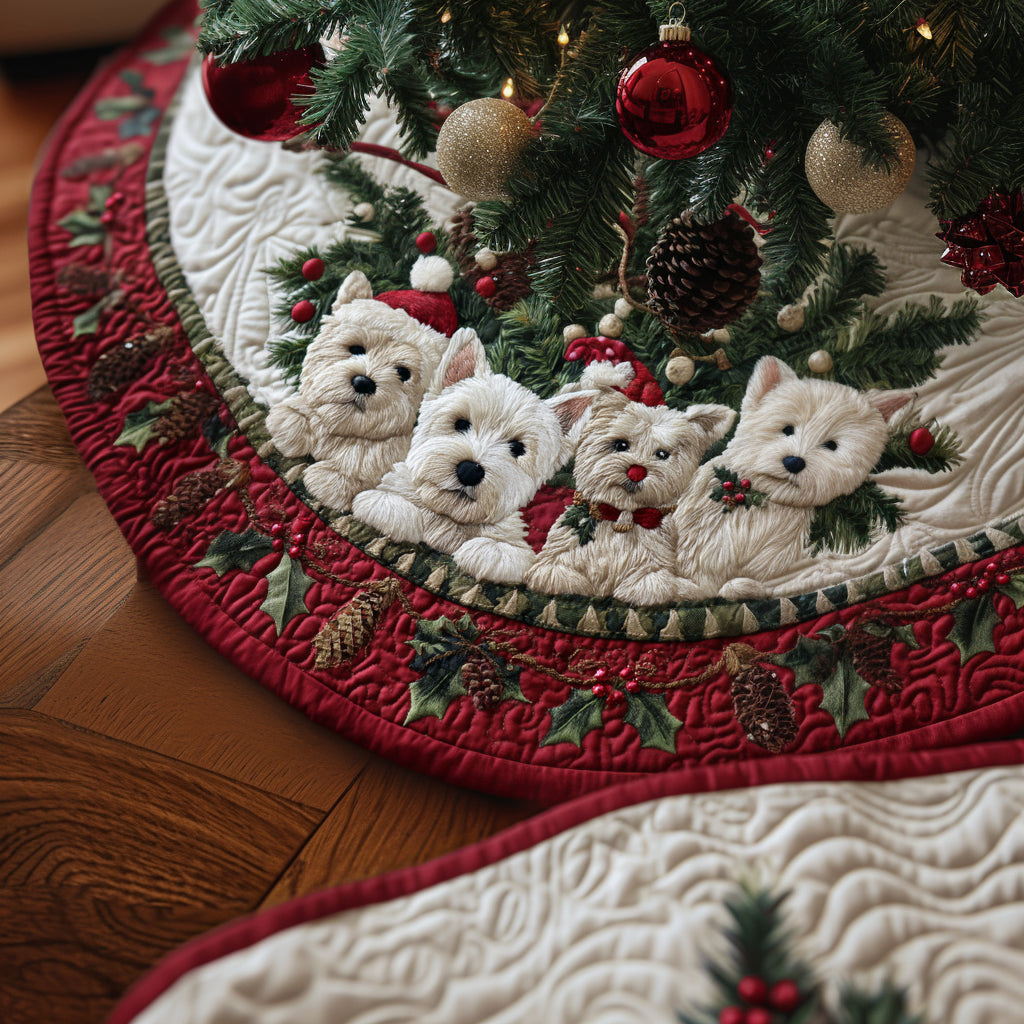 Westie Christmas Joy Quilted Christmas Tree Skirt VTQ-Myprintsy