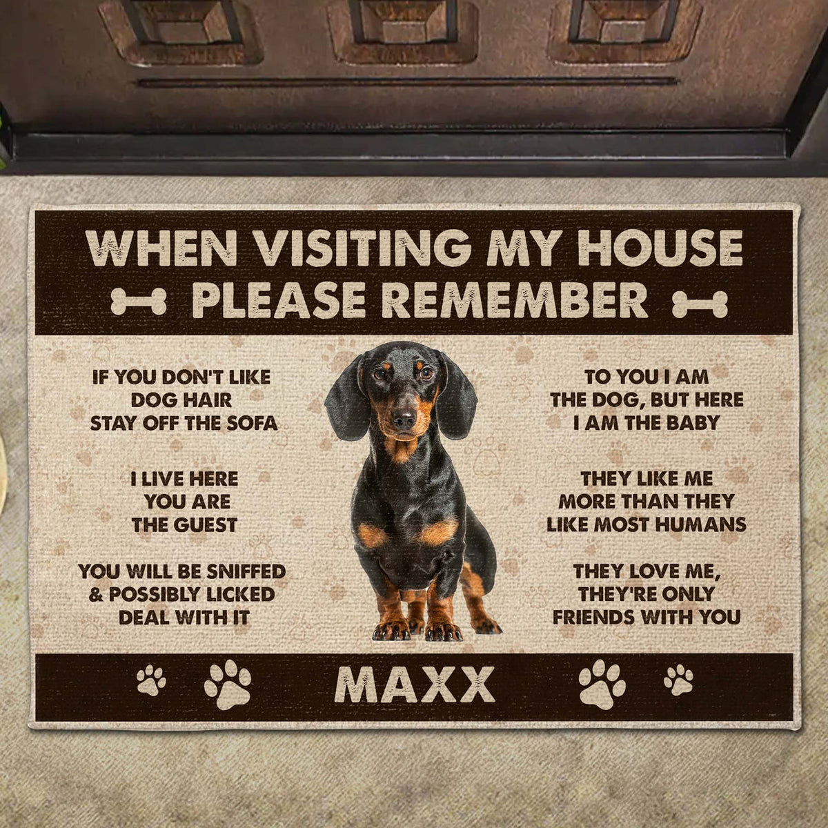 When Visiting My House Please Remember - Personalized Doormat - Gift For Dog Owners-Myprintsy