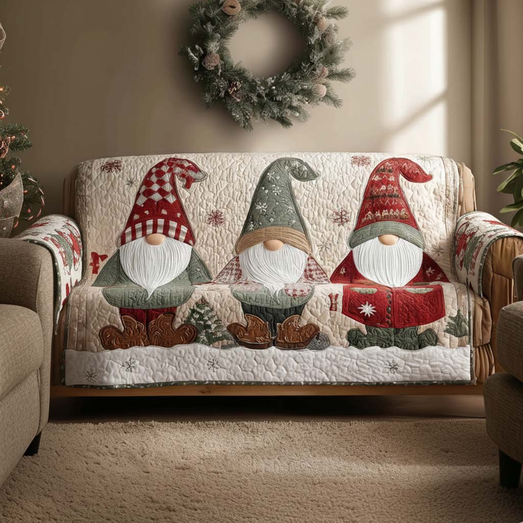 Whimsical Gnome Quilted Sofa Cover VTQ-Myprintsy