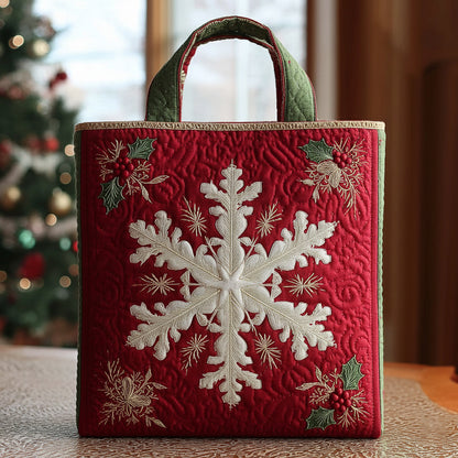 Whimsical Snowflake Burst Quilted Tote Bag VTQ-Myprintsy