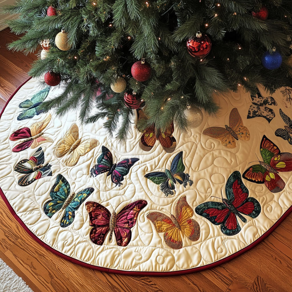 Whimsical Wings Quilted Christmas Tree Skirt-Myprintsy