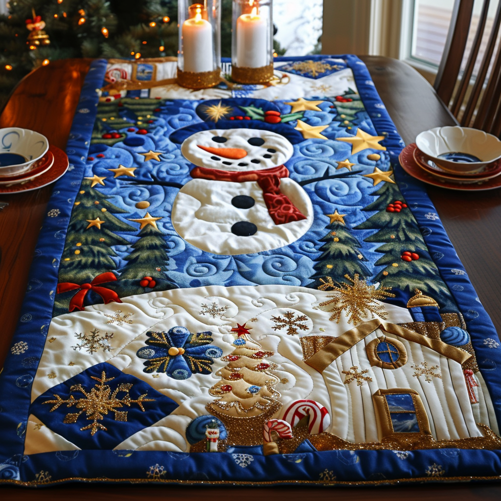 Whimsical Winter Quilted Table Runner VTQ-Myprintsy