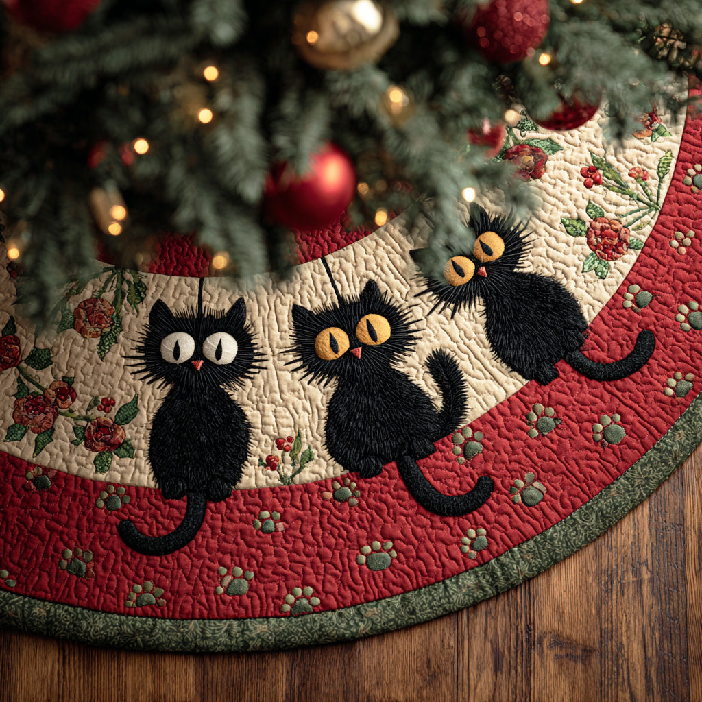 Whisker Prints Christmas Quilted Tree Skirt TD-Myprintsy