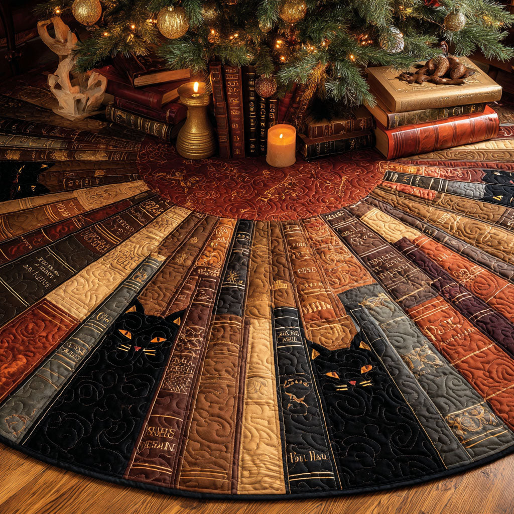 Whisker Shadows Christmas Quilted Tree Skirt-Myprintsy