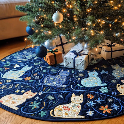 Whisker Whisper Christmas Quilted Tree Skirt-Myprintsy