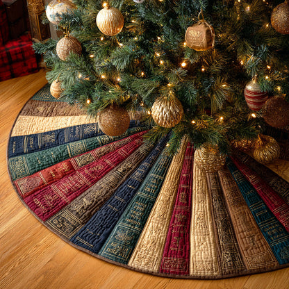 Whispering Pages Christmas Quilted Tree Skirt VTQ-Myprintsy
