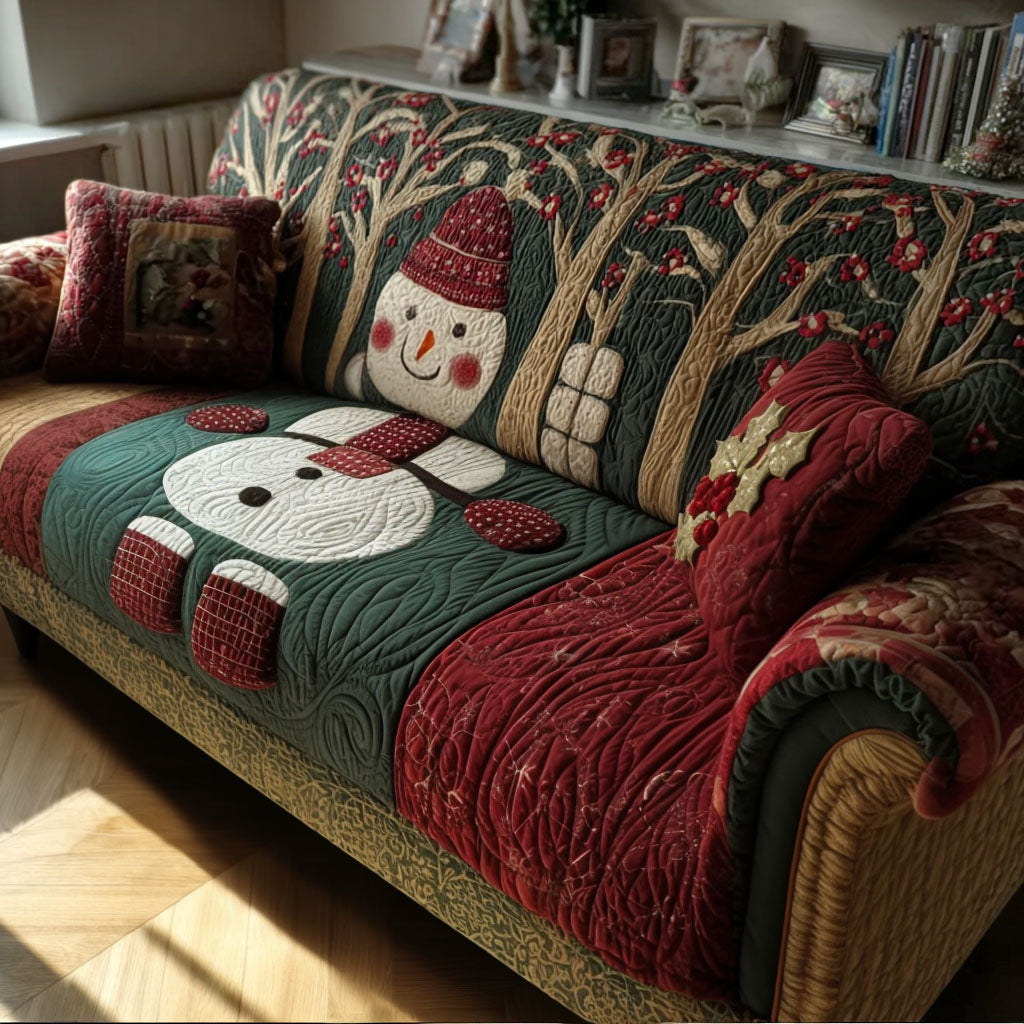 Whispering Pines Frost Quilted Sofa Cover VTQ-Myprintsy