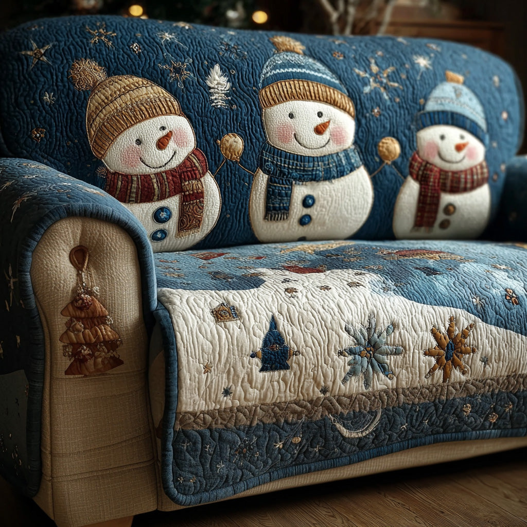 Whispering Snowlight Quilted Sofa Cover VTQ-Myprintsy