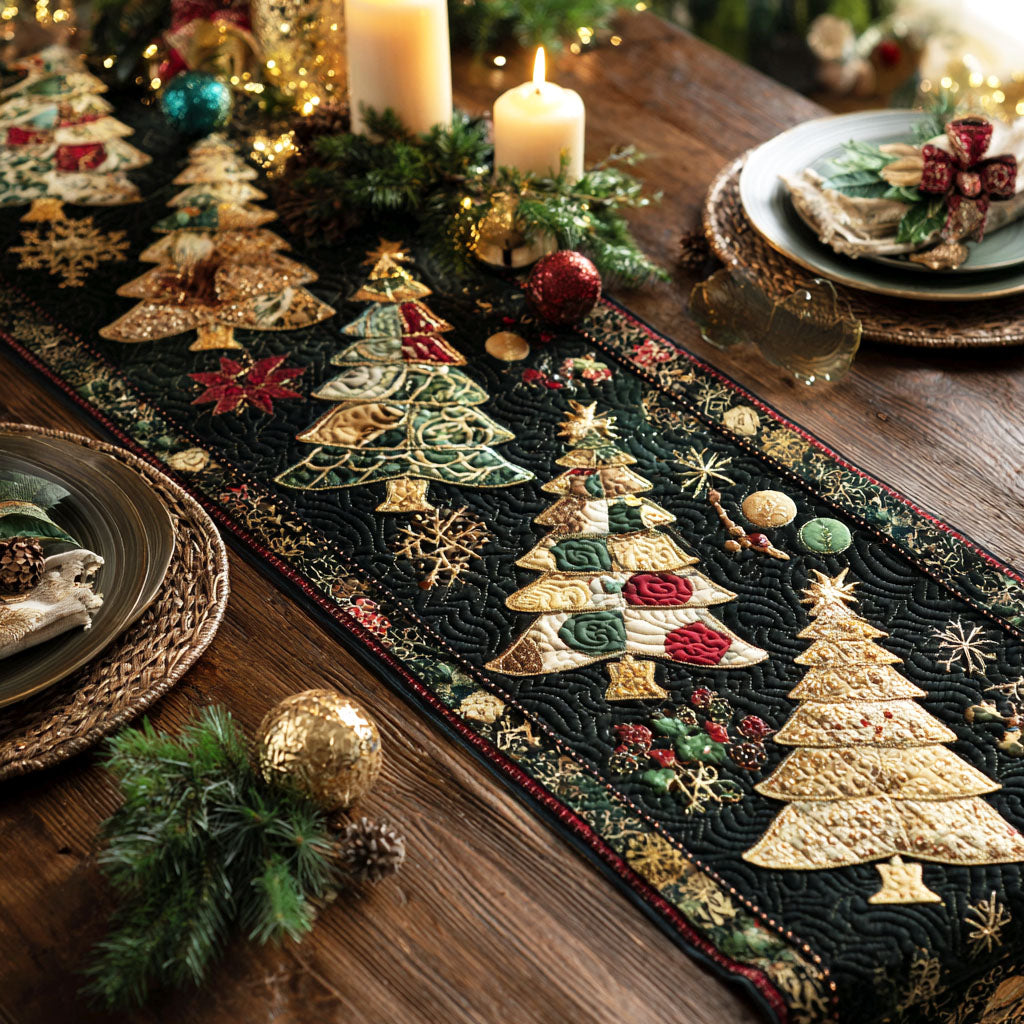 Whispers Of Evergreen Quilted Table Runner VTQ-Myprintsy