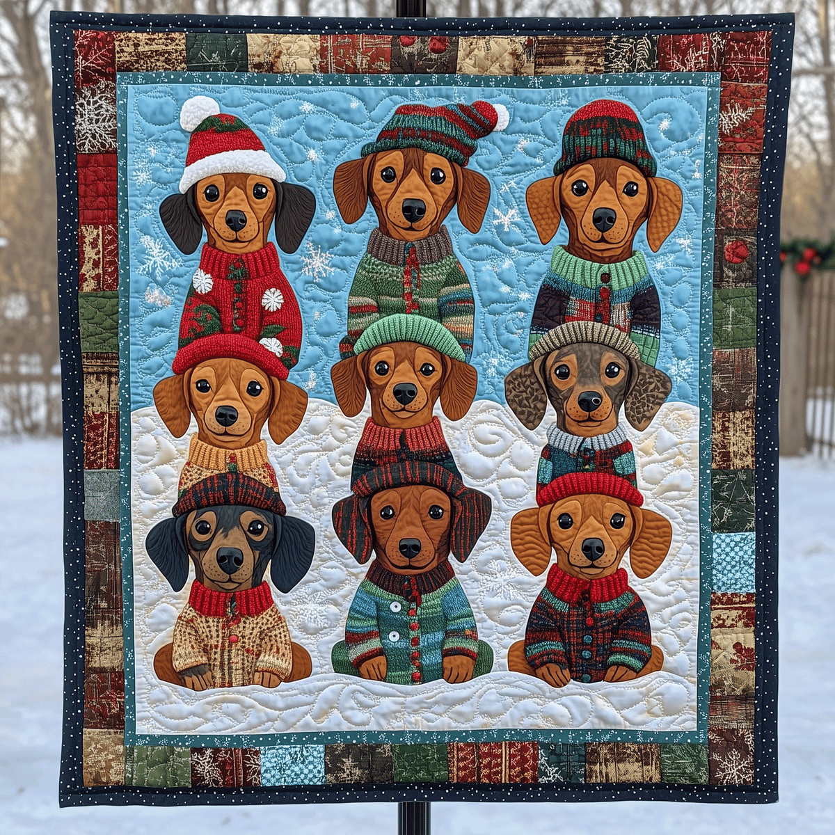 Wiener Wonders Art Quilt Hanging VTQ-Myprintsy