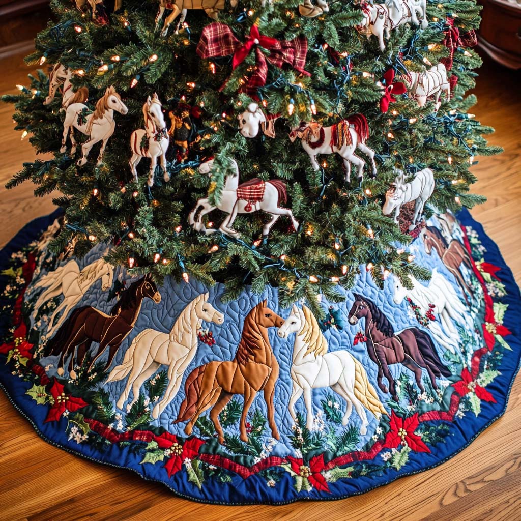 Wild Heart Christmas Quilted Tree Skirt-Myprintsy