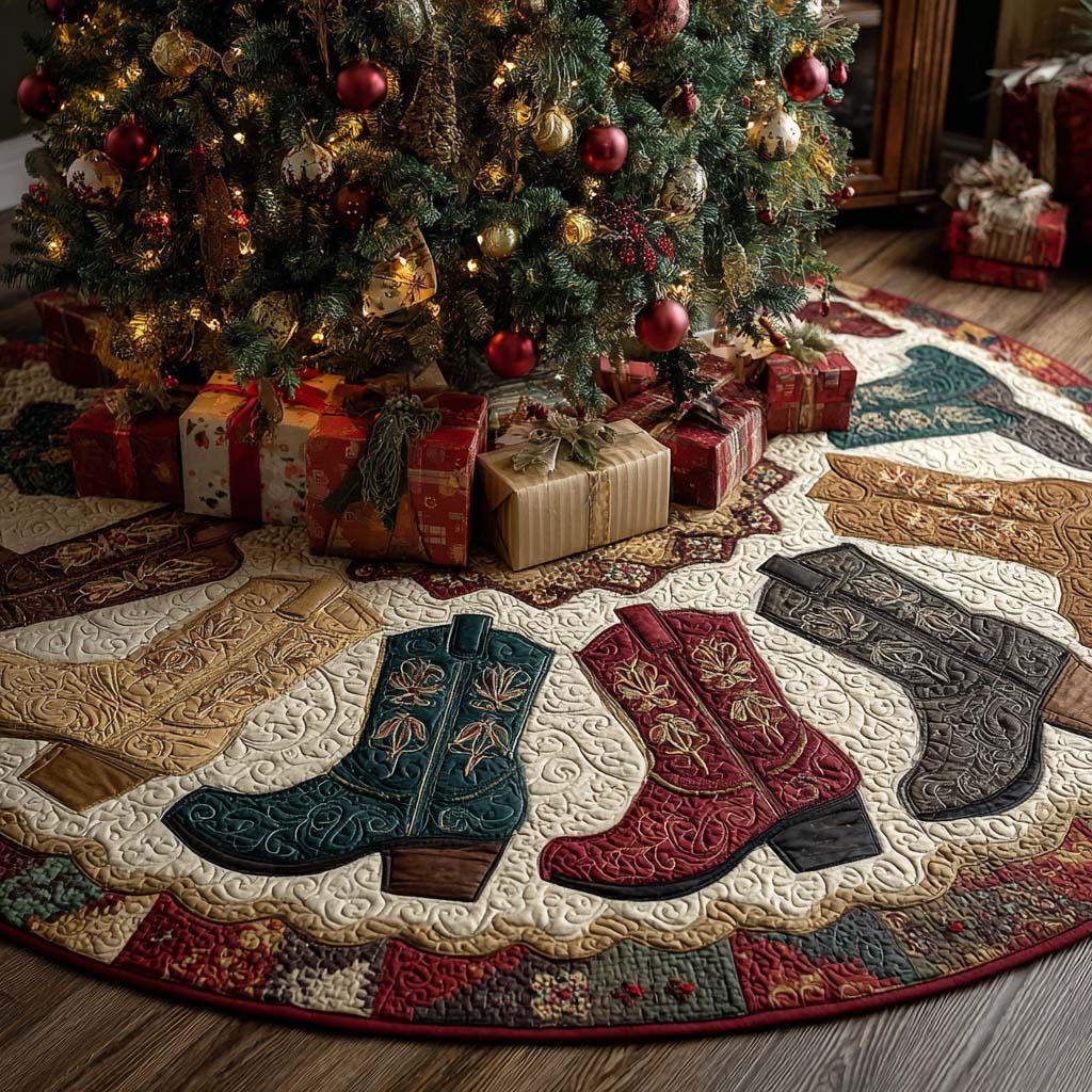 Wilderness Kick Christmas Quilted Tree Skirt VTQ-Myprintsy