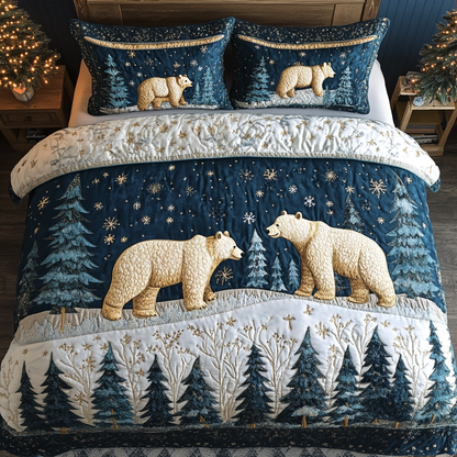 Winter Bears -Piece Quilted Bedding Set VTQ-Myprintsy