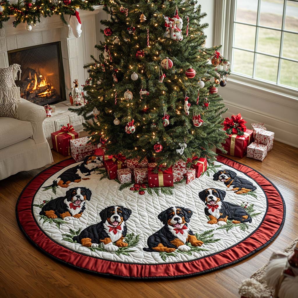 Winter Bernese Quilted Christmas Tree Skirt-Myprintsy