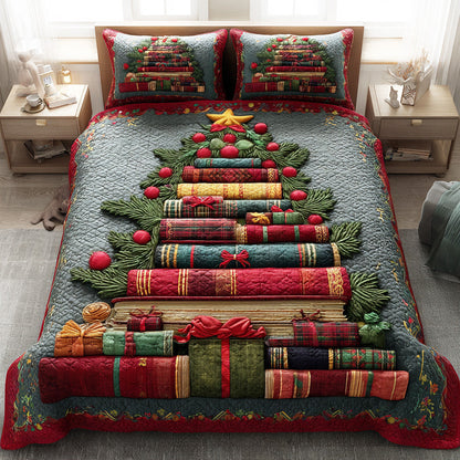 Winter Booktree -Piece Quilted Bedding Set VTQ-Myprintsy