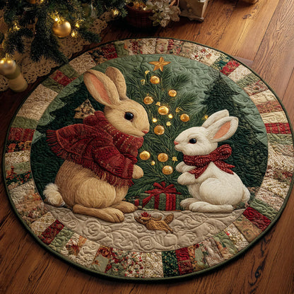 Winter Bunnies Quilted Round Mat VTQ-Myprintsy