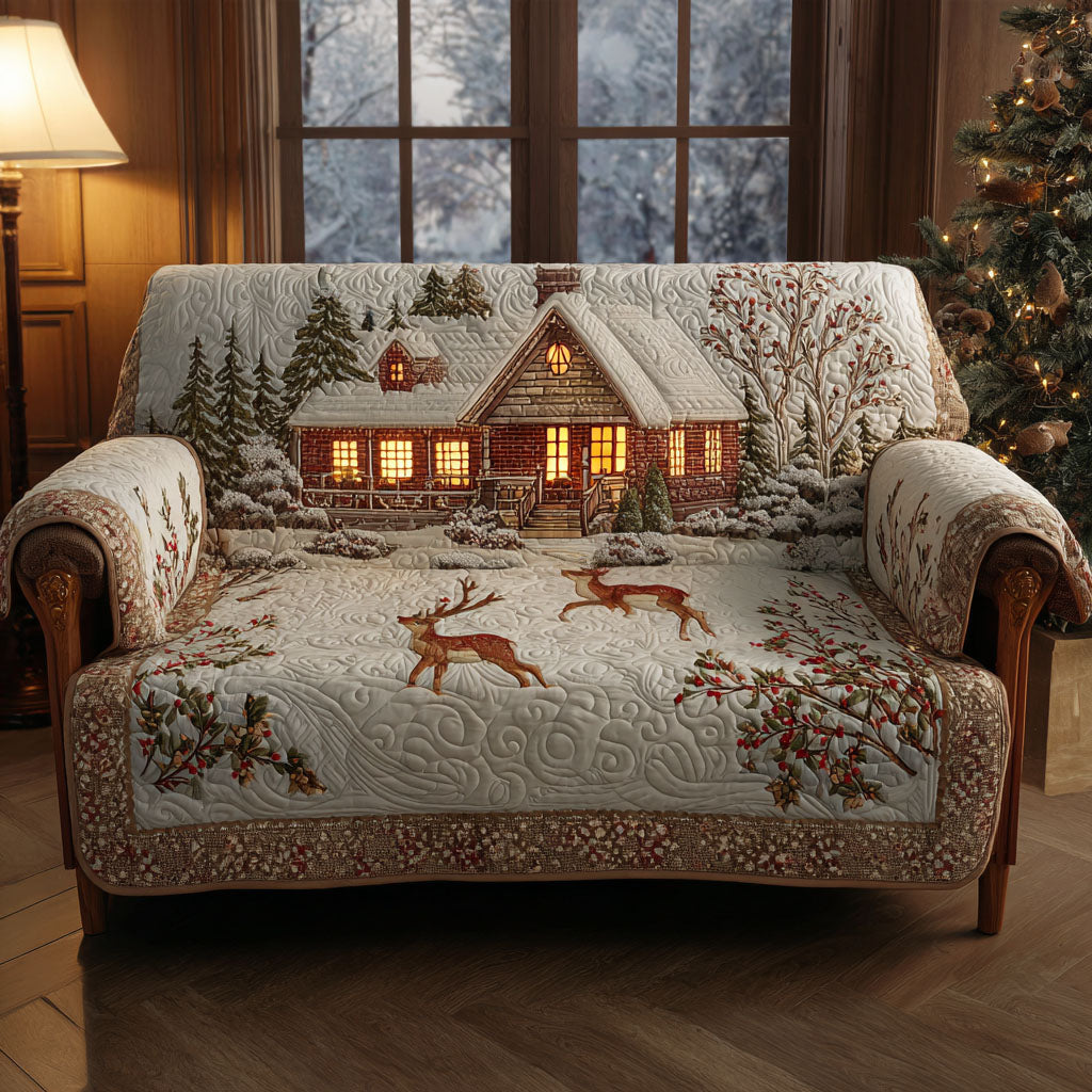 Winter Cabin Quilted Sofa Cover VTQ-Myprintsy