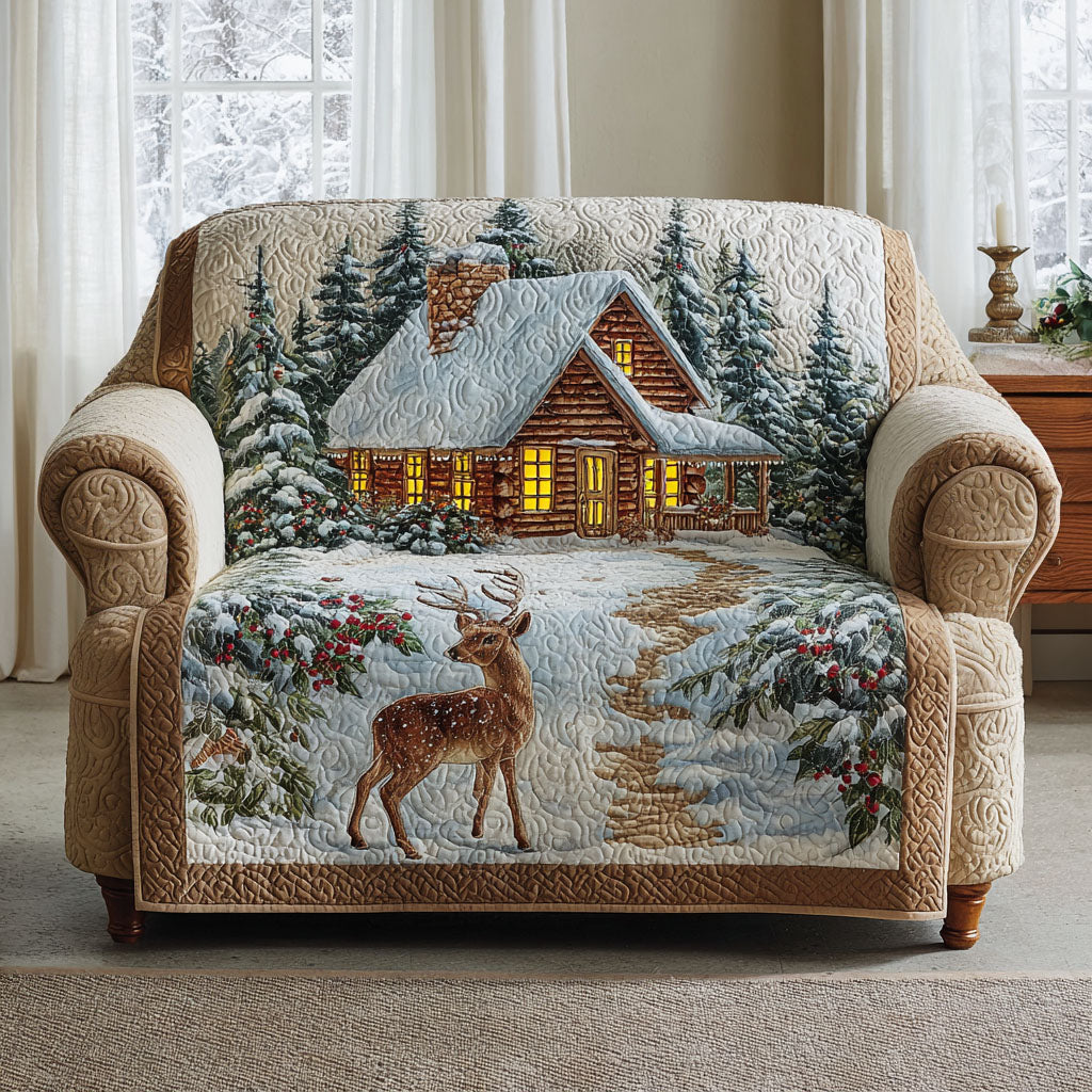 Winter Cabin Quilted Sofa Cover VTQ-Myprintsy