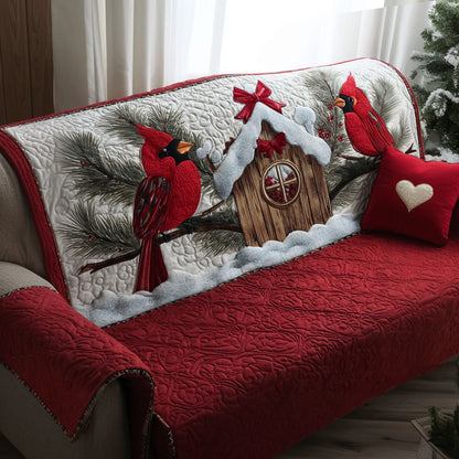 Winter Cardinal Haven Quilted Sofa Cover VTQ-Myprintsy