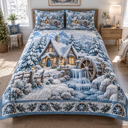 Winter Fairy Village -Piece Quilted Bedding Set VTQ-Myprintsy
