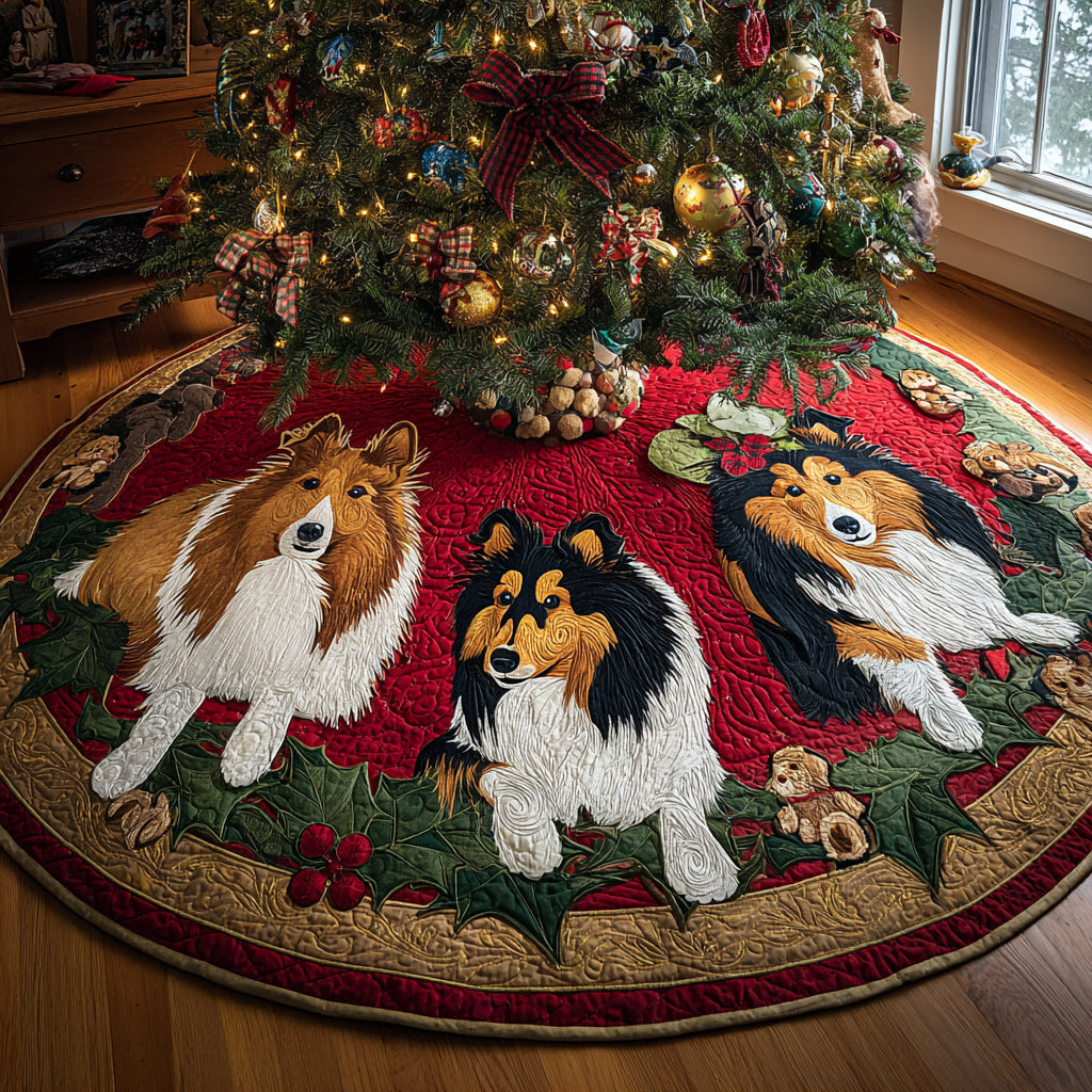 Winter Fluff Christmas Quilted Tree Skirt-Myprintsy