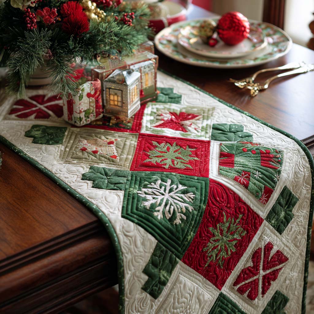 Winter Garland Quilted Table Runner VTQ-Myprintsy