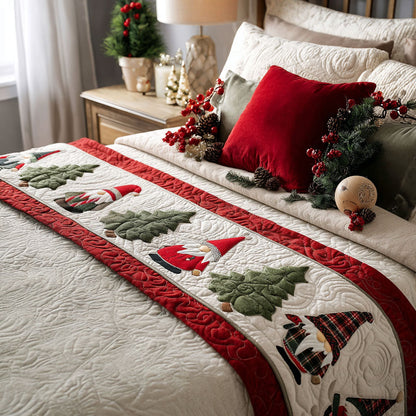 Winter Gnomes Quilted Bed Runner VTQ-Myprintsy